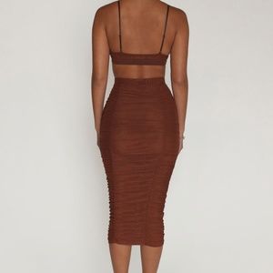 Brown Two Piece Mesh Set